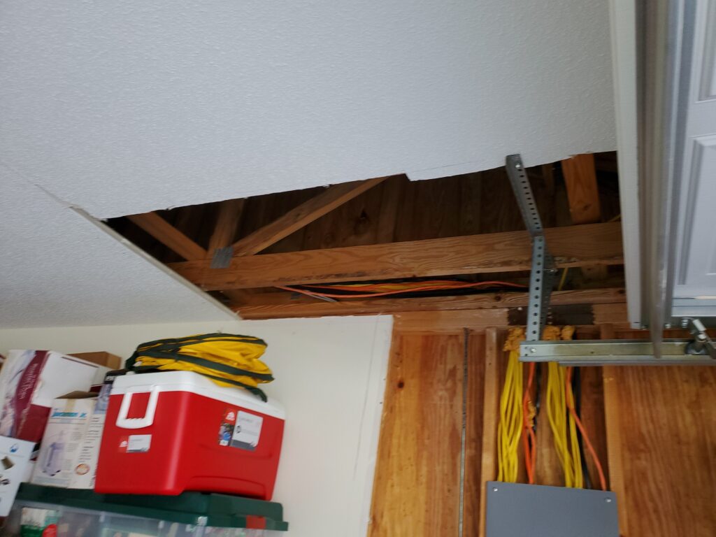 Garage and Electrical Panel water damage