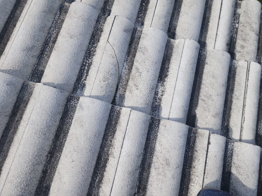 Cracked Tile on Damaged Tile Roof